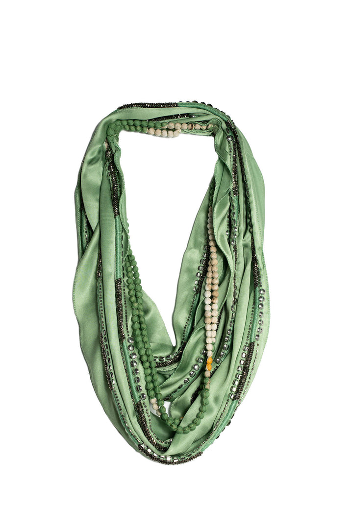 Stork Pea Green Necklace Scarf