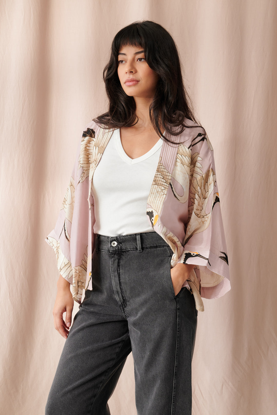 Stork Plaster Pink Kimono - One Hundred Stars
