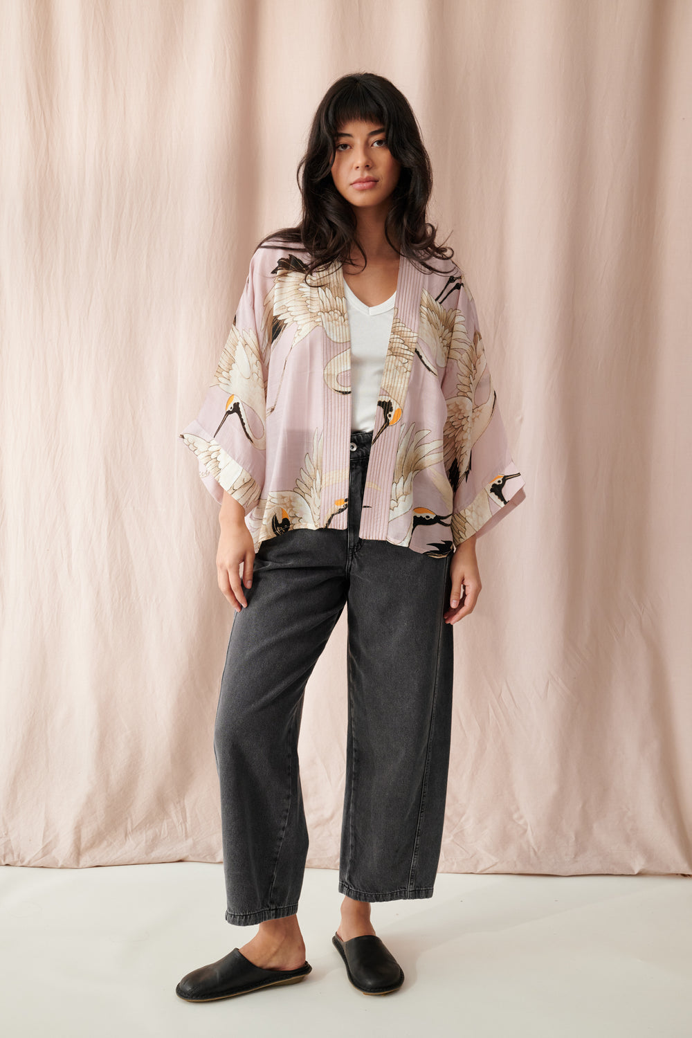 Stork Plaster Pink Kimono - One Hundred Stars
