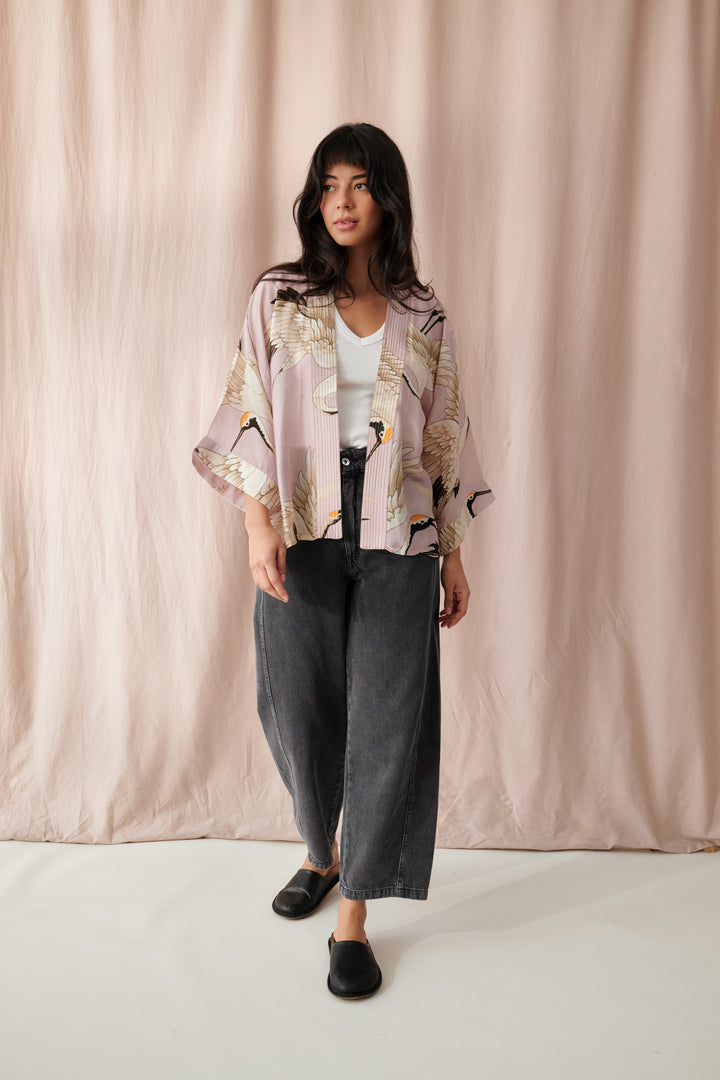 Stork Plaster Pink Kimono - One Hundred Stars