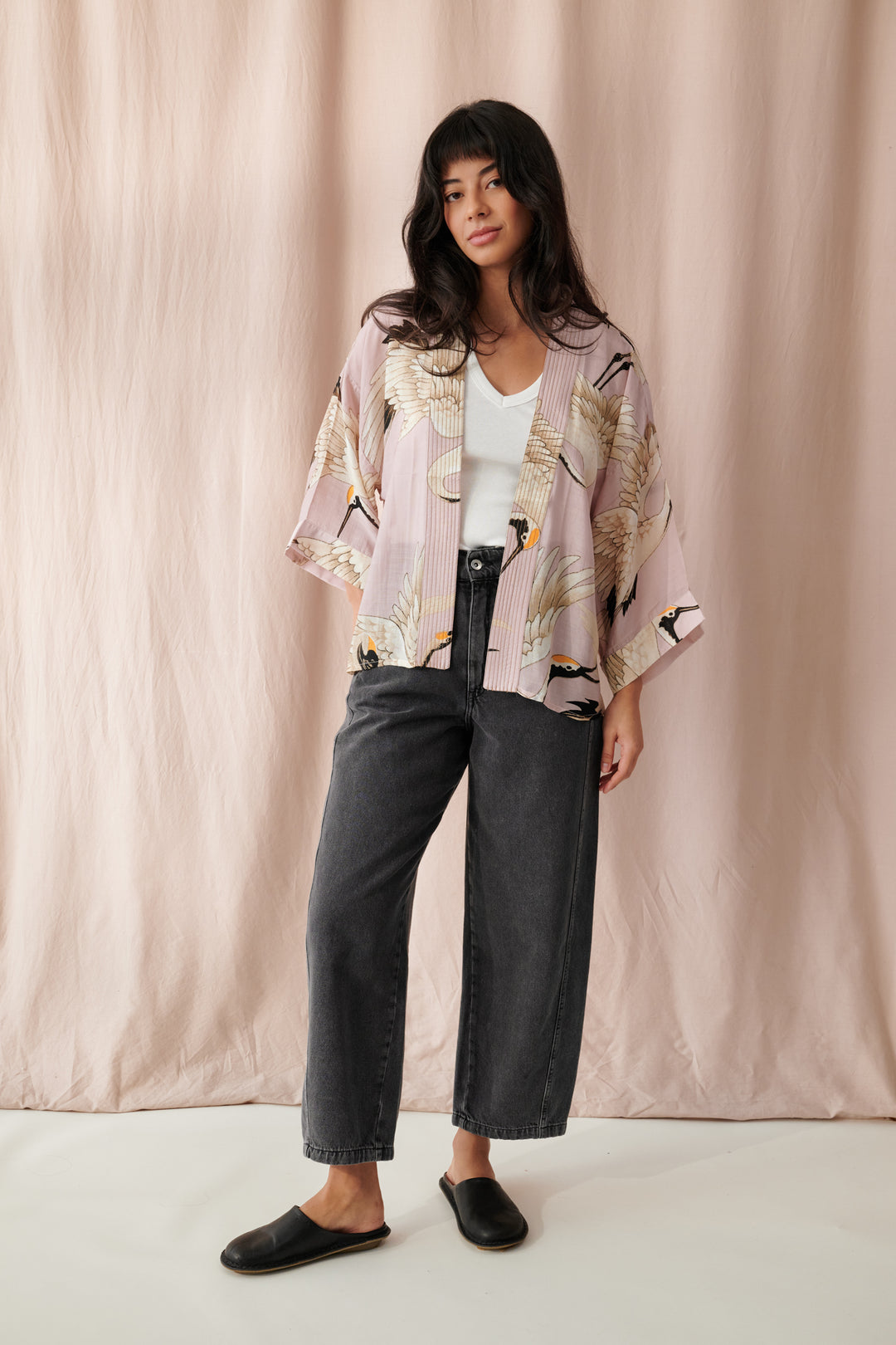 Stork Plaster Pink Kimono - One Hundred Stars