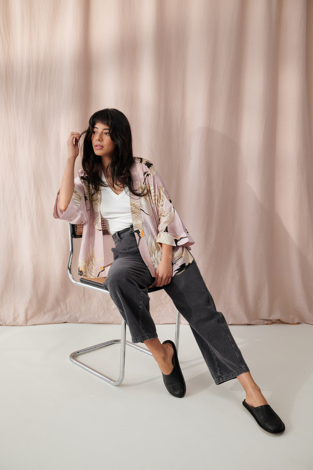 Stork Plaster Pink Kimono - One Hundred Stars