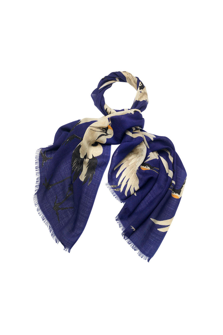 Stork Royal Blue Wool Scarf