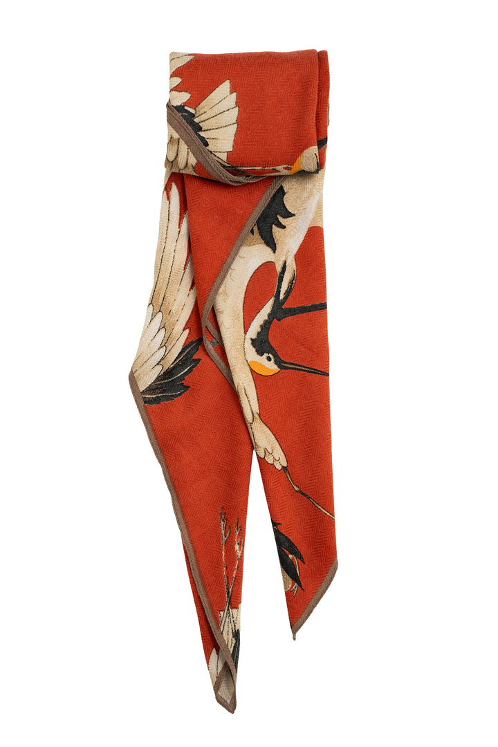 Stork Scarlet Square Wool Scarf