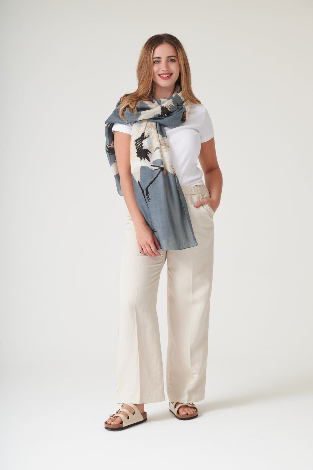 Stork Slate Scarf - One Hundred Stars