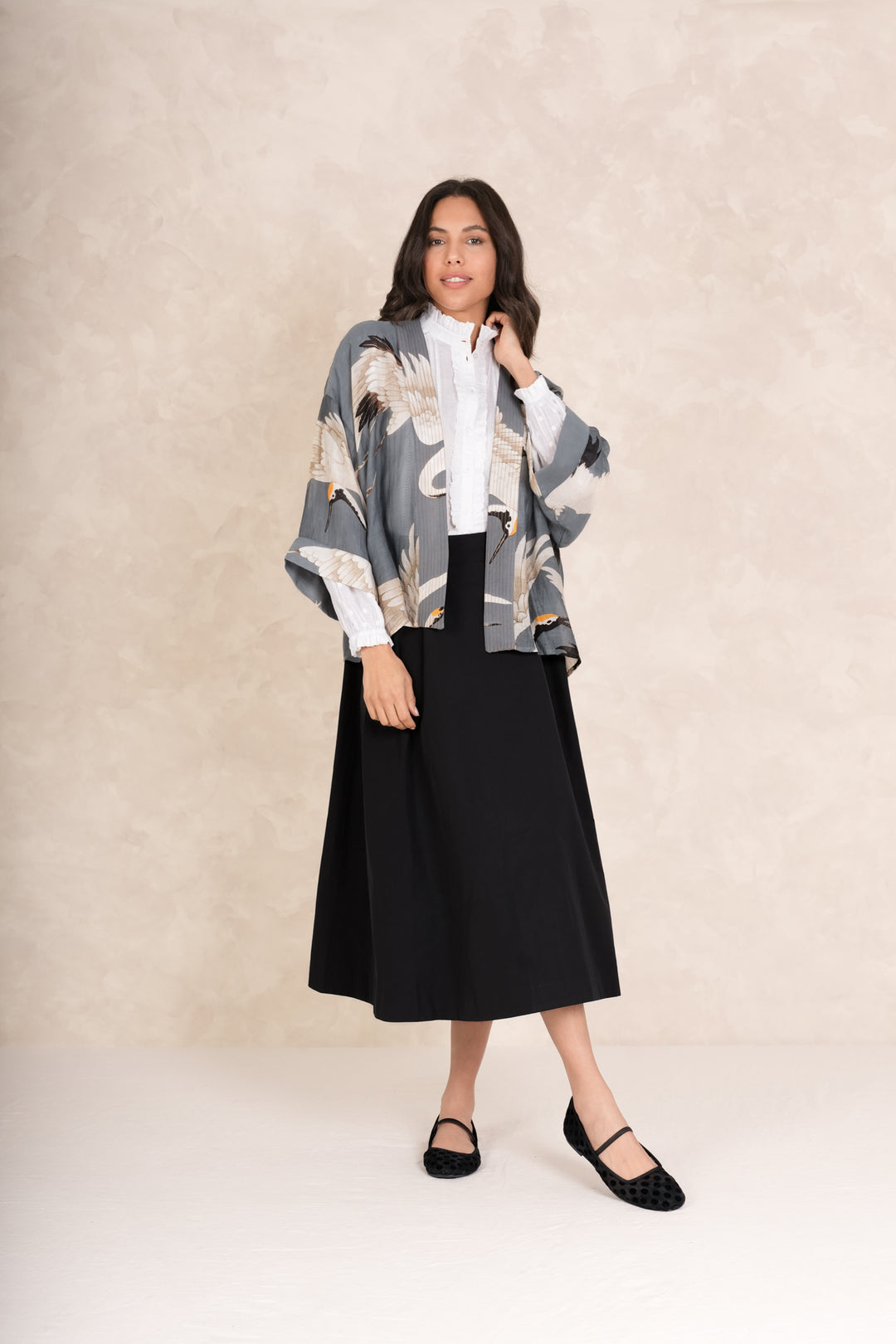 Stork Slate Kimono