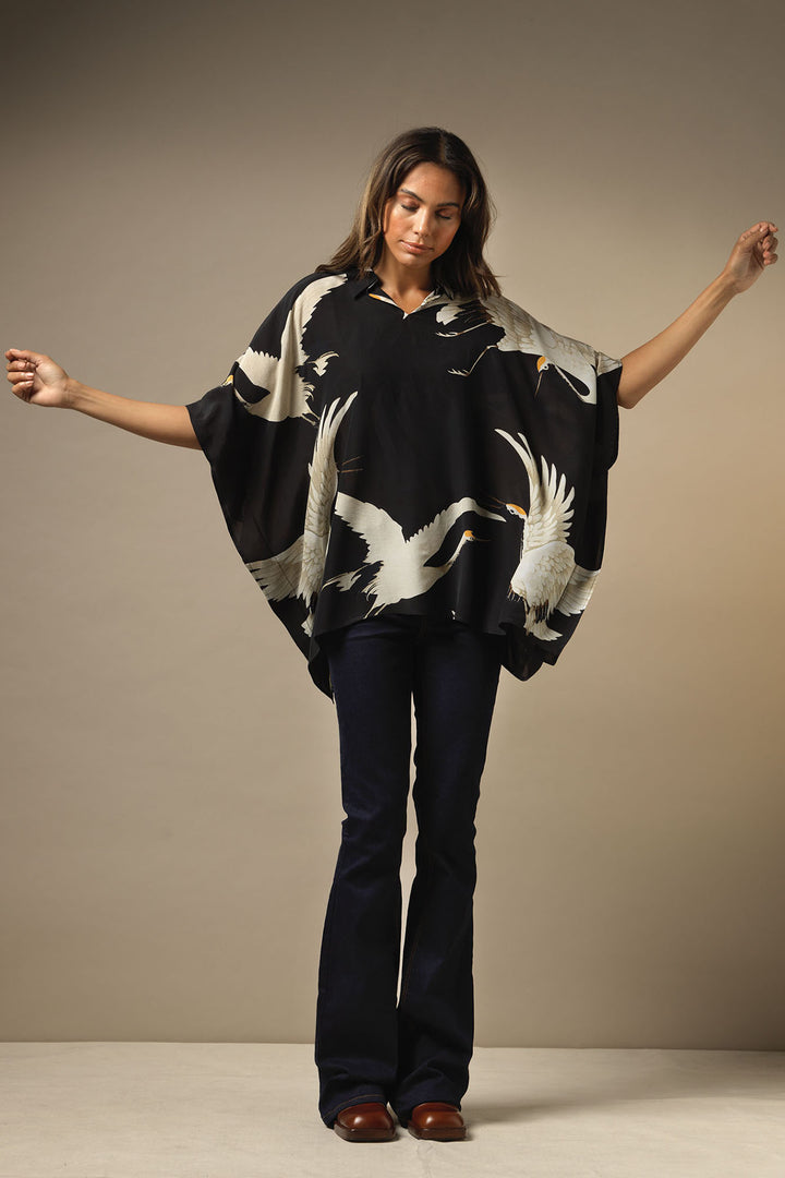 Stork Black Tunic Top