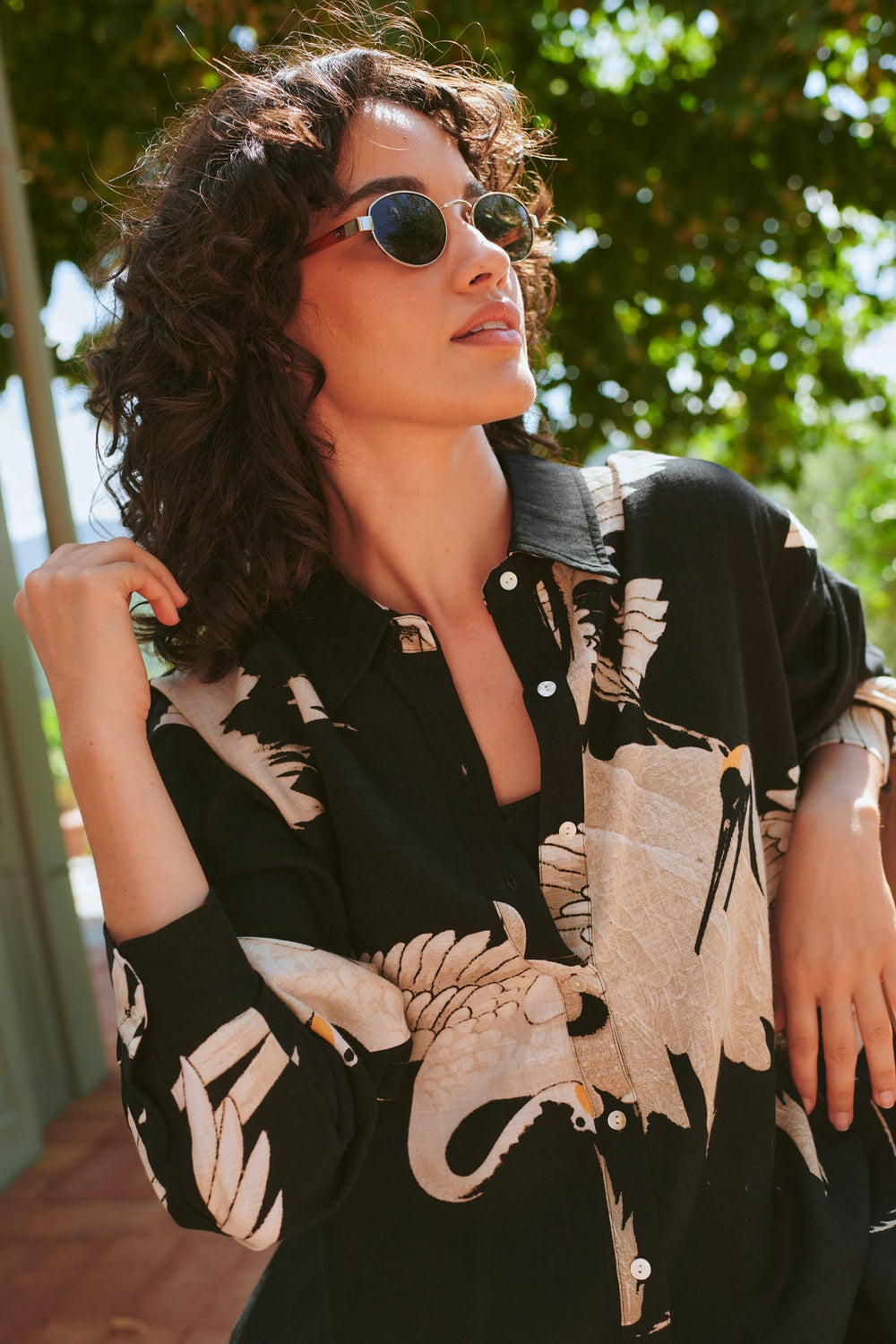 Stork Black Oversized Shirt - One Hundred Stars