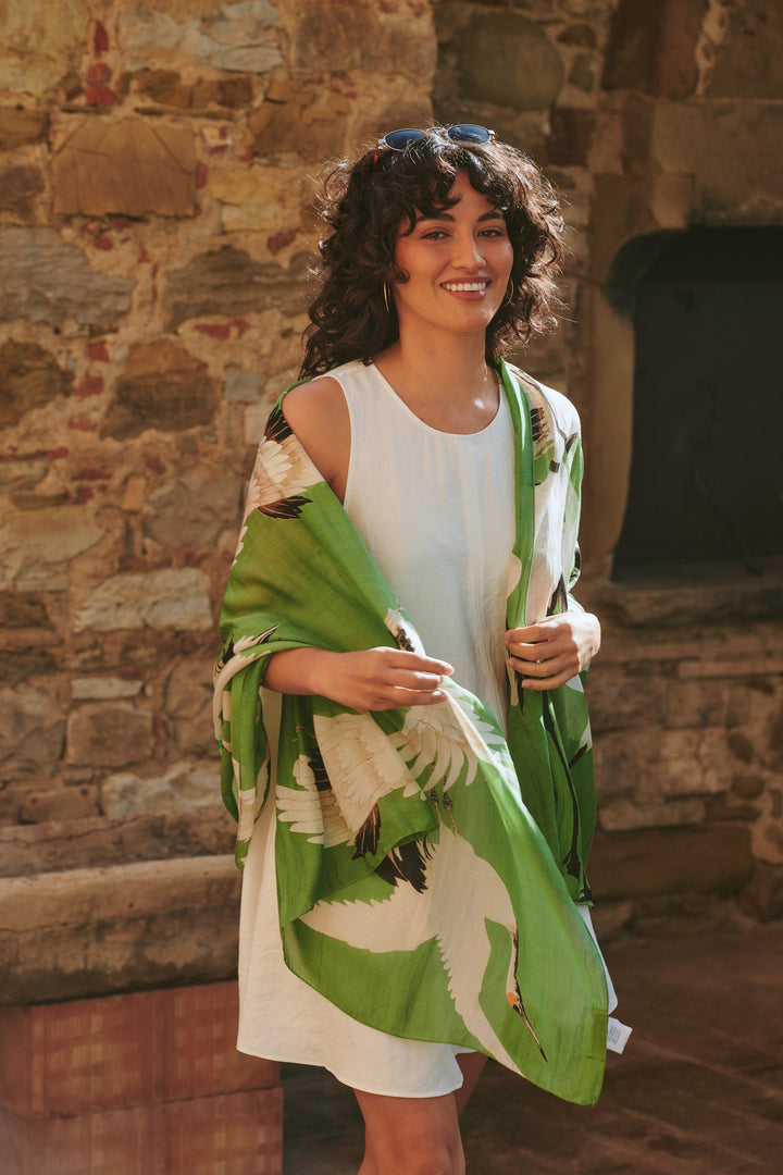 Stork Pea Green Scarf - One Hundred Stars