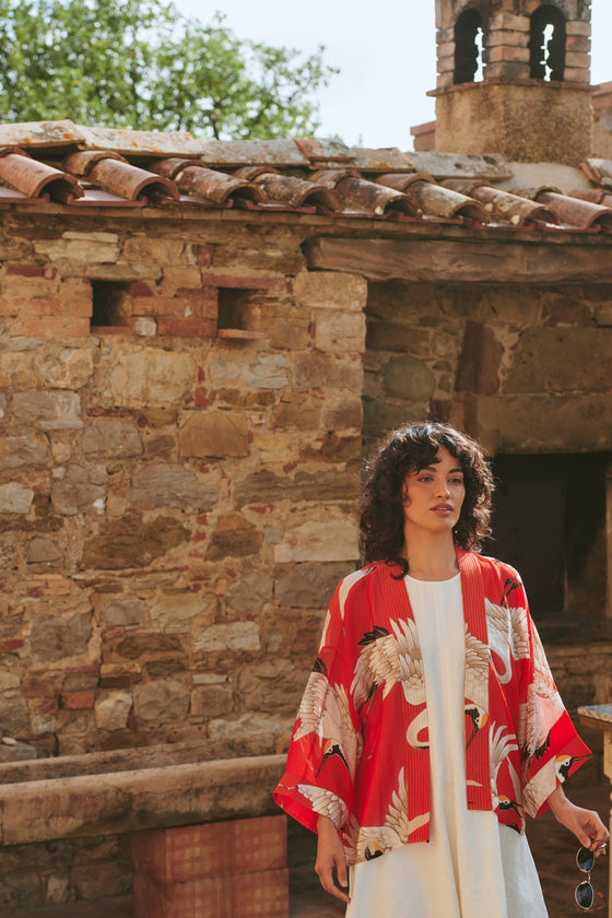 Stork Scarlet Kimono
