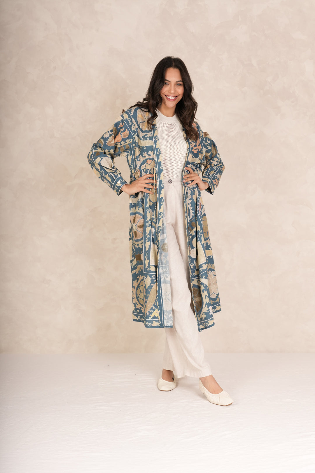 Susani Blue Duster Jacket - One Hundred Stars