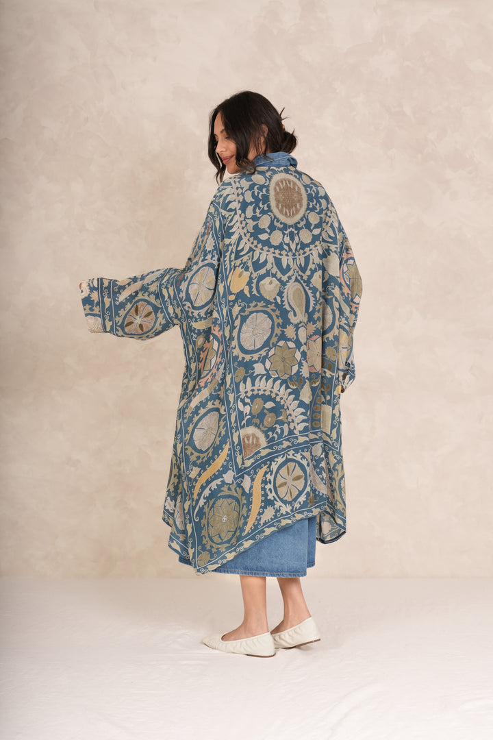 Susani Blue Grande Kimono - One Hundred Stars