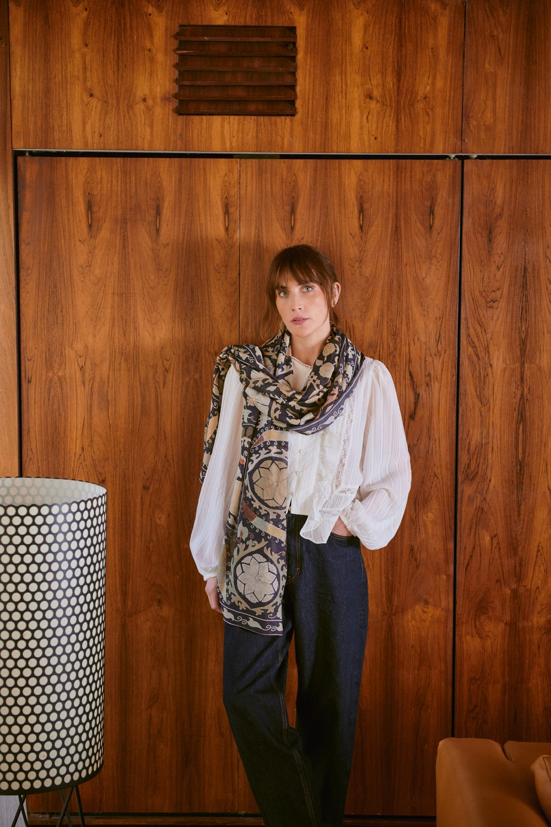 Susani Charcoal Scarf - One Hundred Stars