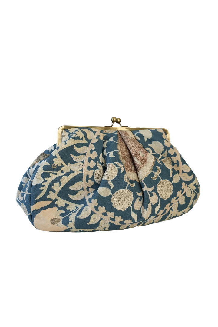 Susani Blue Kiss Lock Clutch Bag - One Hundred Stars