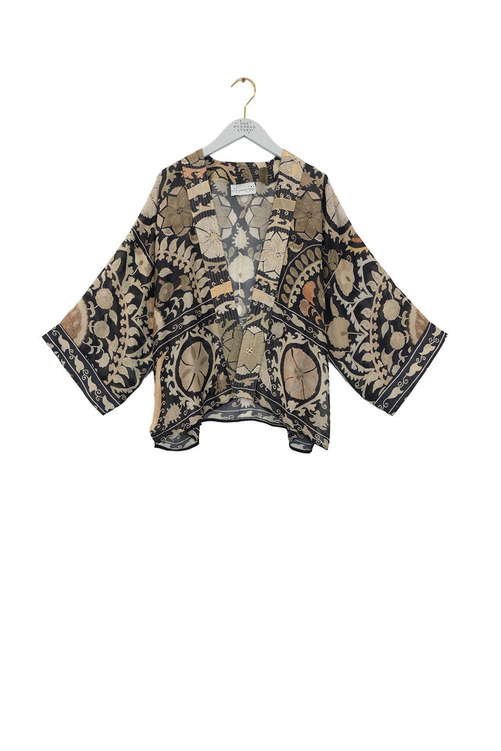 Susani Charcoal Kimono - One Hundred Stars