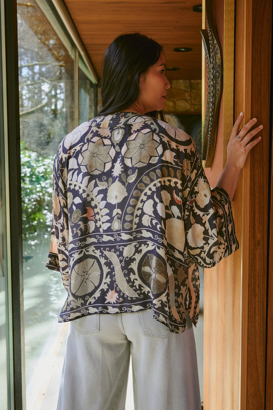 Susani Charcoal Kimono - One Hundred Stars