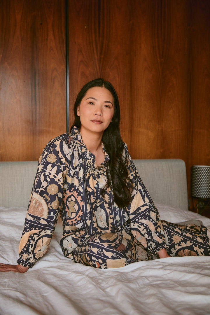 Susani Charcoal Poplin Pyjama Set - One Hundred Stars
