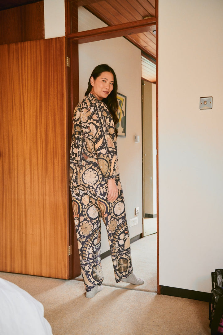 Susani Charcoal Poplin Pyjama Set - One Hundred Stars