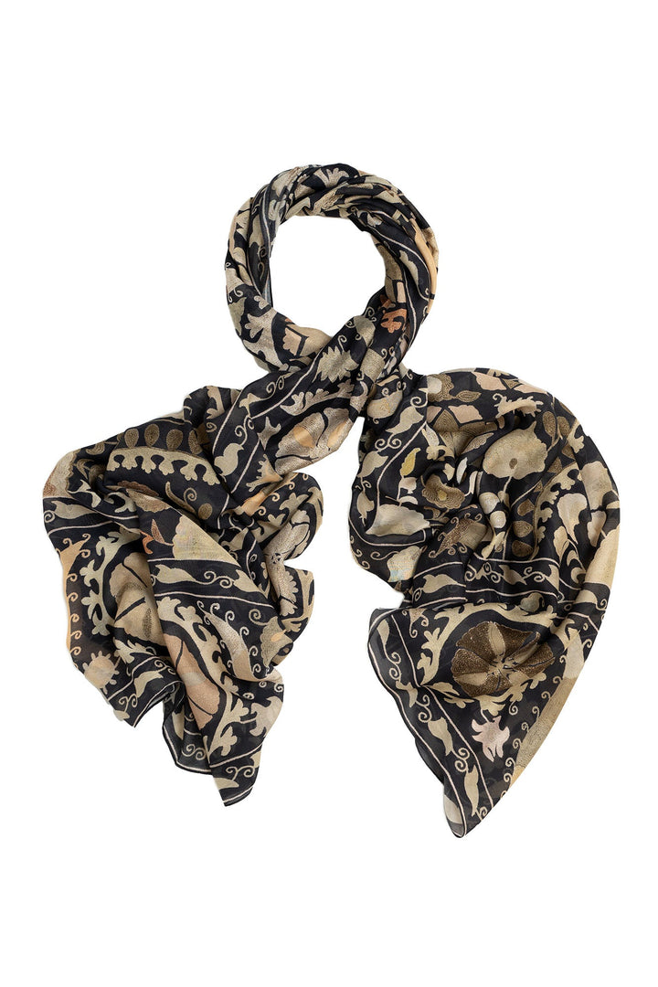 Susani Charcoal Scarf - One Hundred Stars