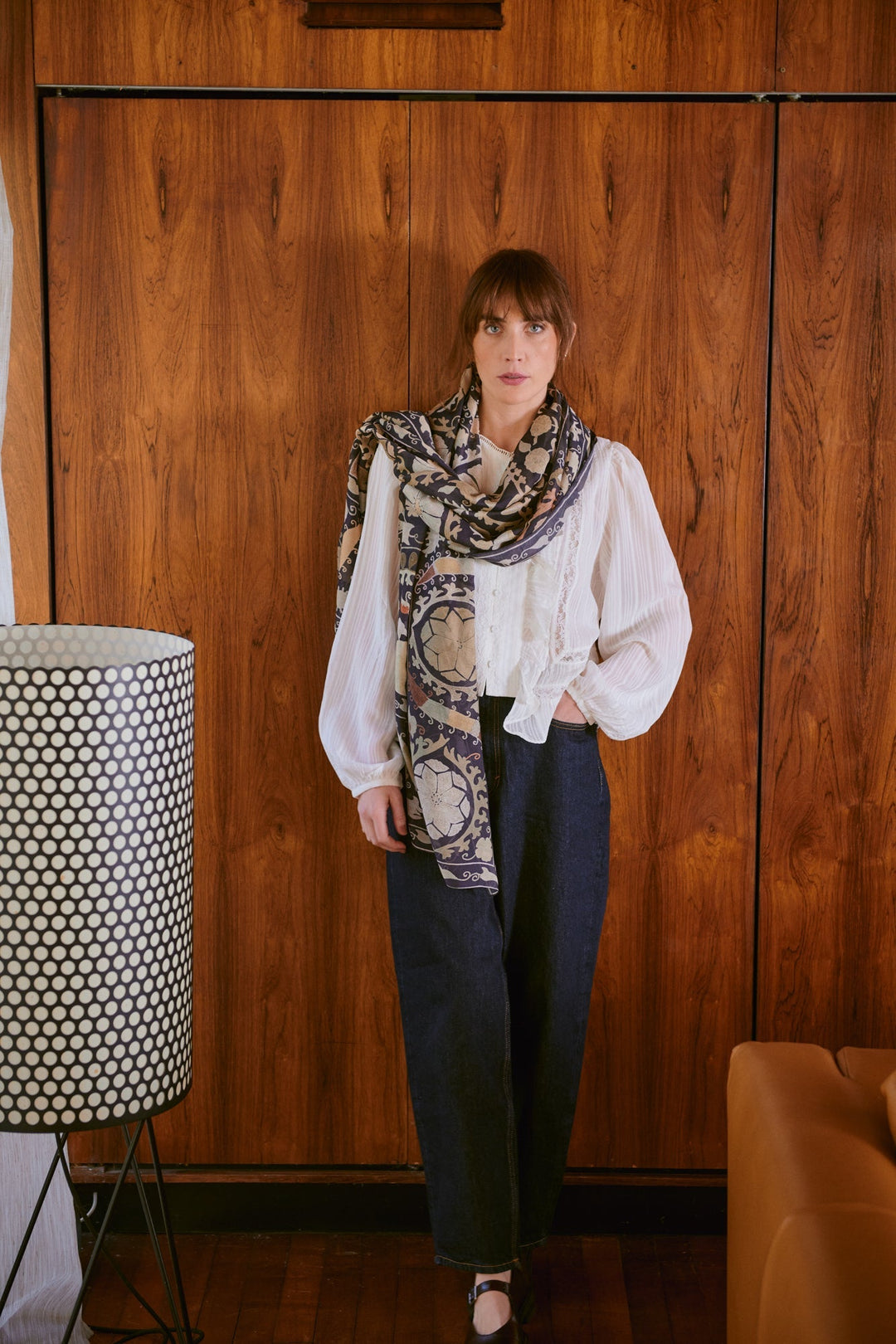Susani Charcoal Scarf - One Hundred Stars
