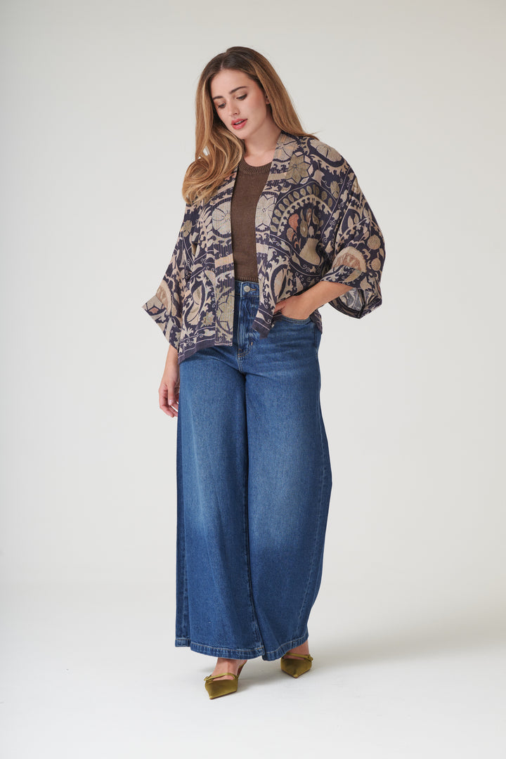 Susani Charcoal Wool Kimono