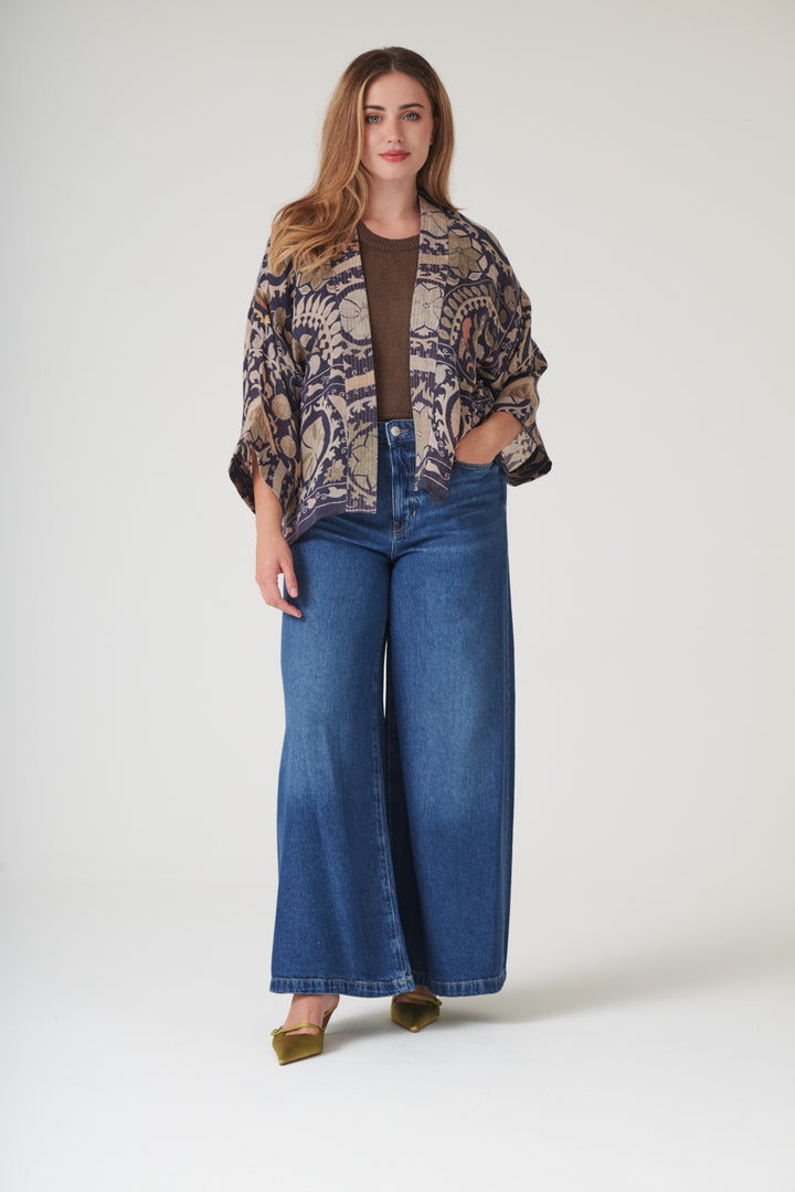 Susani Charcoal Wool Kimono