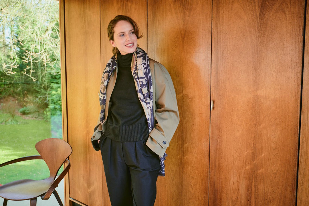 Susani Charcoal Wool Scarf - One Hundred Stars