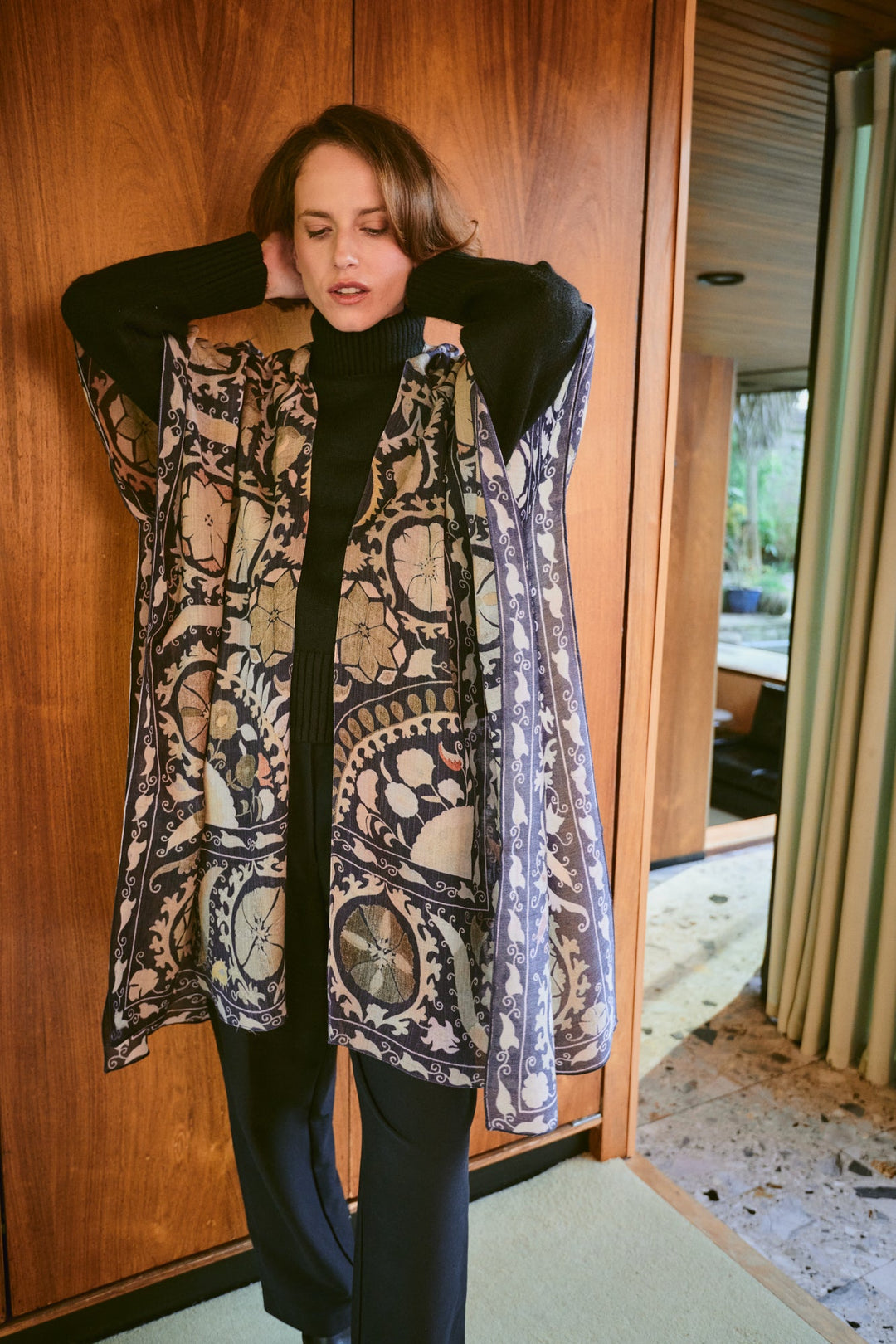 Susani Charcoal Wool Throwover
