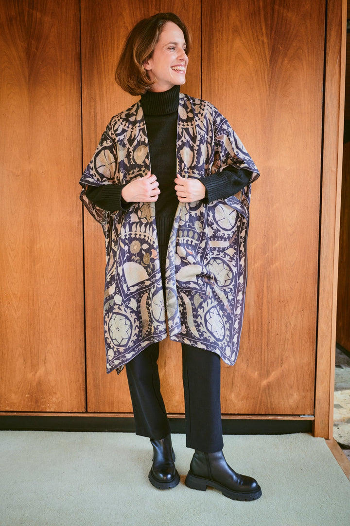 Susani Charcoal Wool Throwover