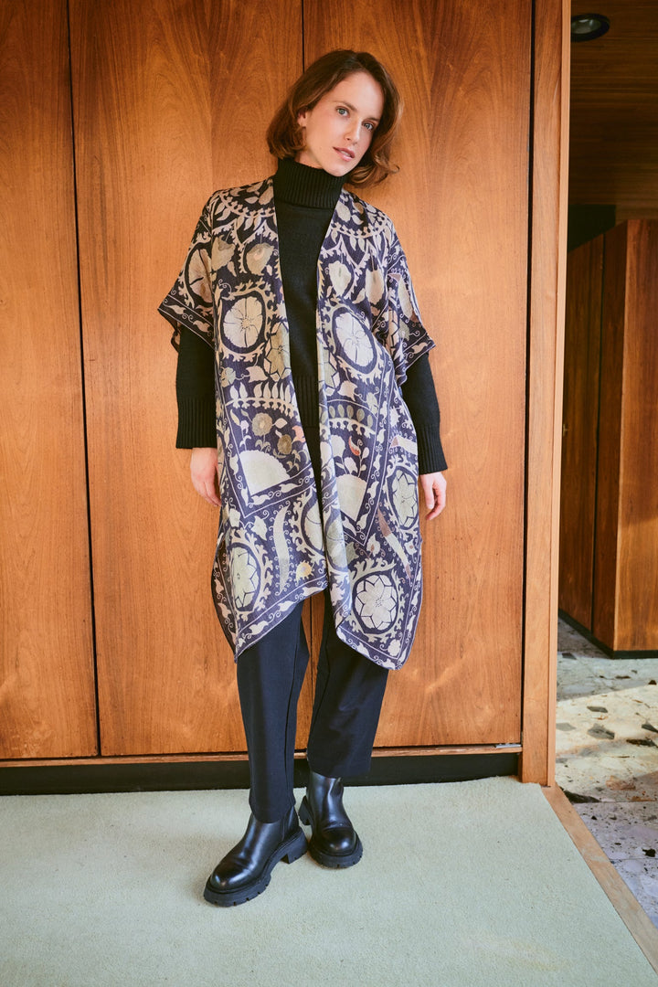 Susani Charcoal Wool Throwover