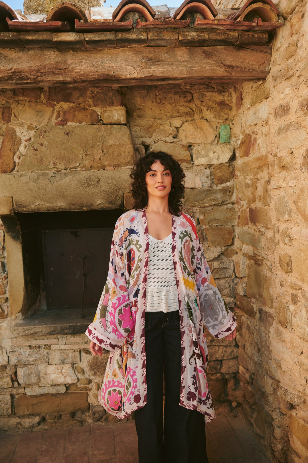 Susani Pink Grande Kimono - One Hundred Stars