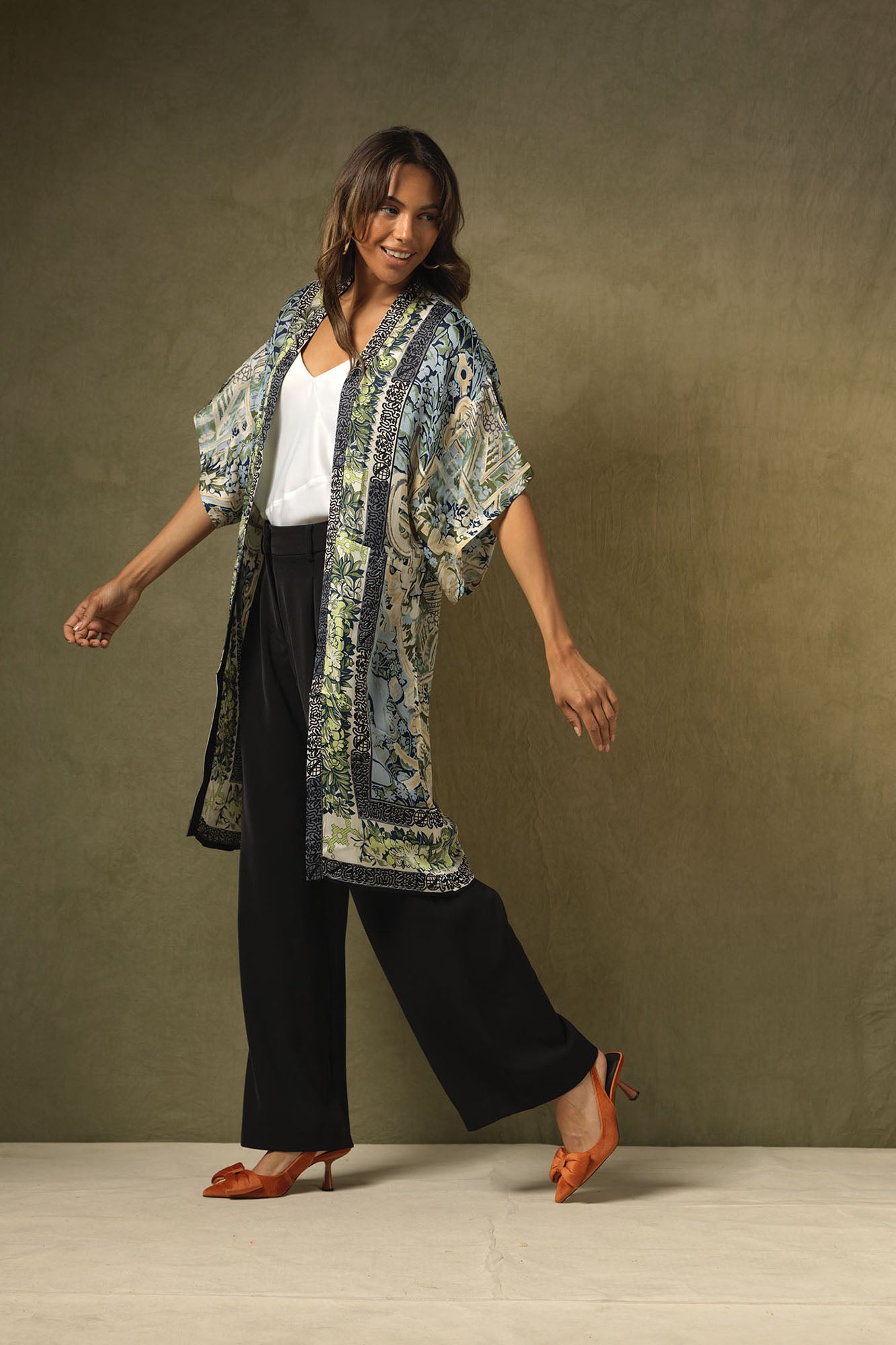 Midi length cheap kimono