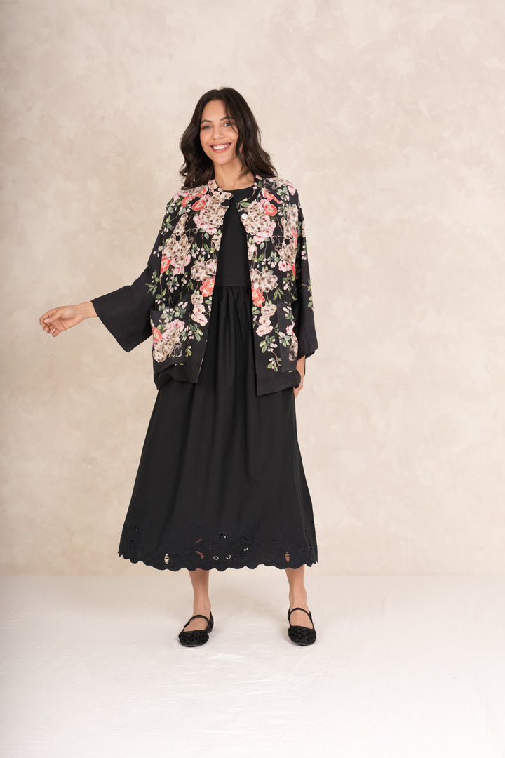 Trailing Blossom Black Summer Jacket