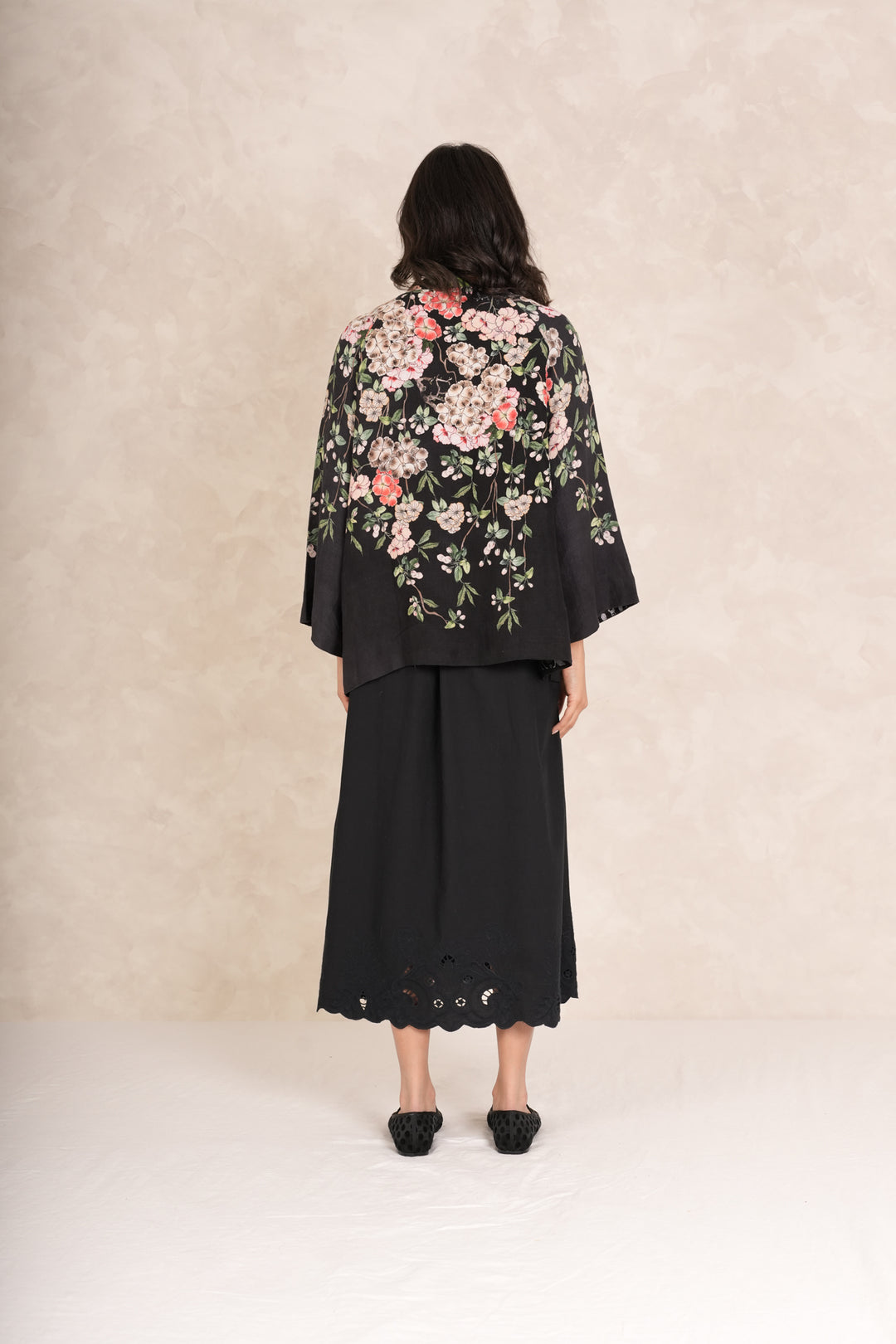 Trailing Blossom Black Summer Jacket