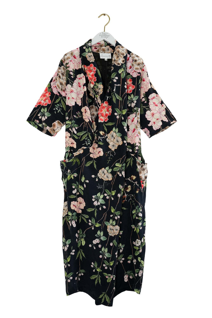 Trailing Blossom Black Rachel Dress