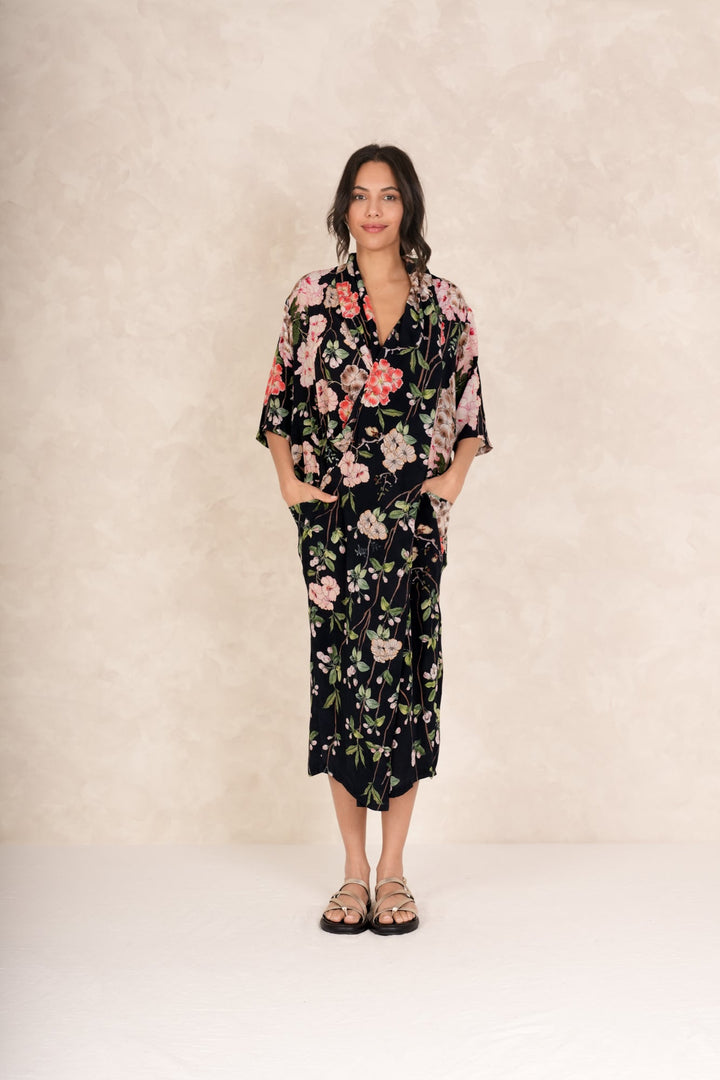 Trailing Blossom Black Rachel Dress - One Hundred Stars