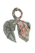 Trailing Blossom Grey Scarf