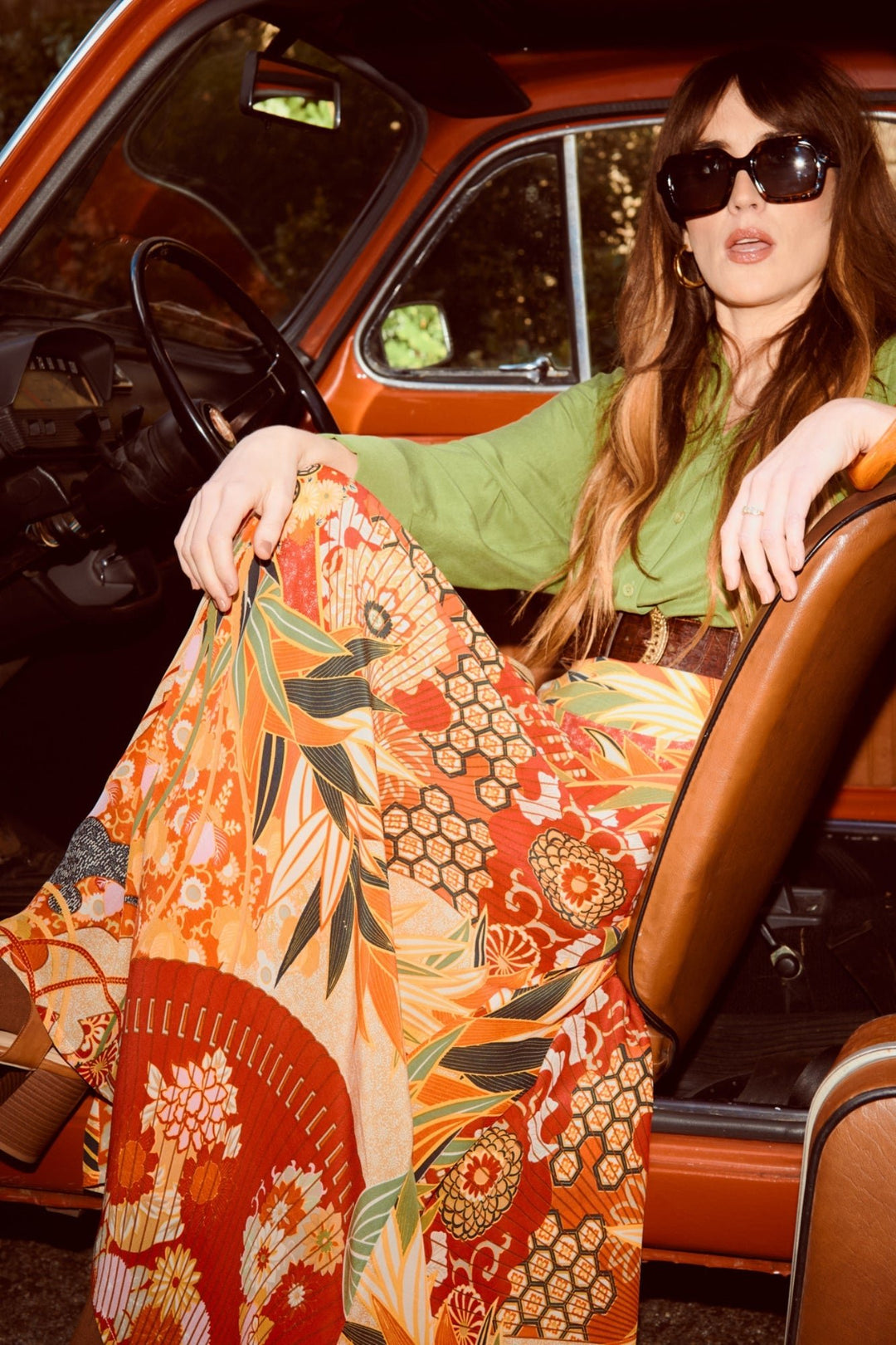 Fans Scarlet A - line Maxi Skirt - One Hundred Stars