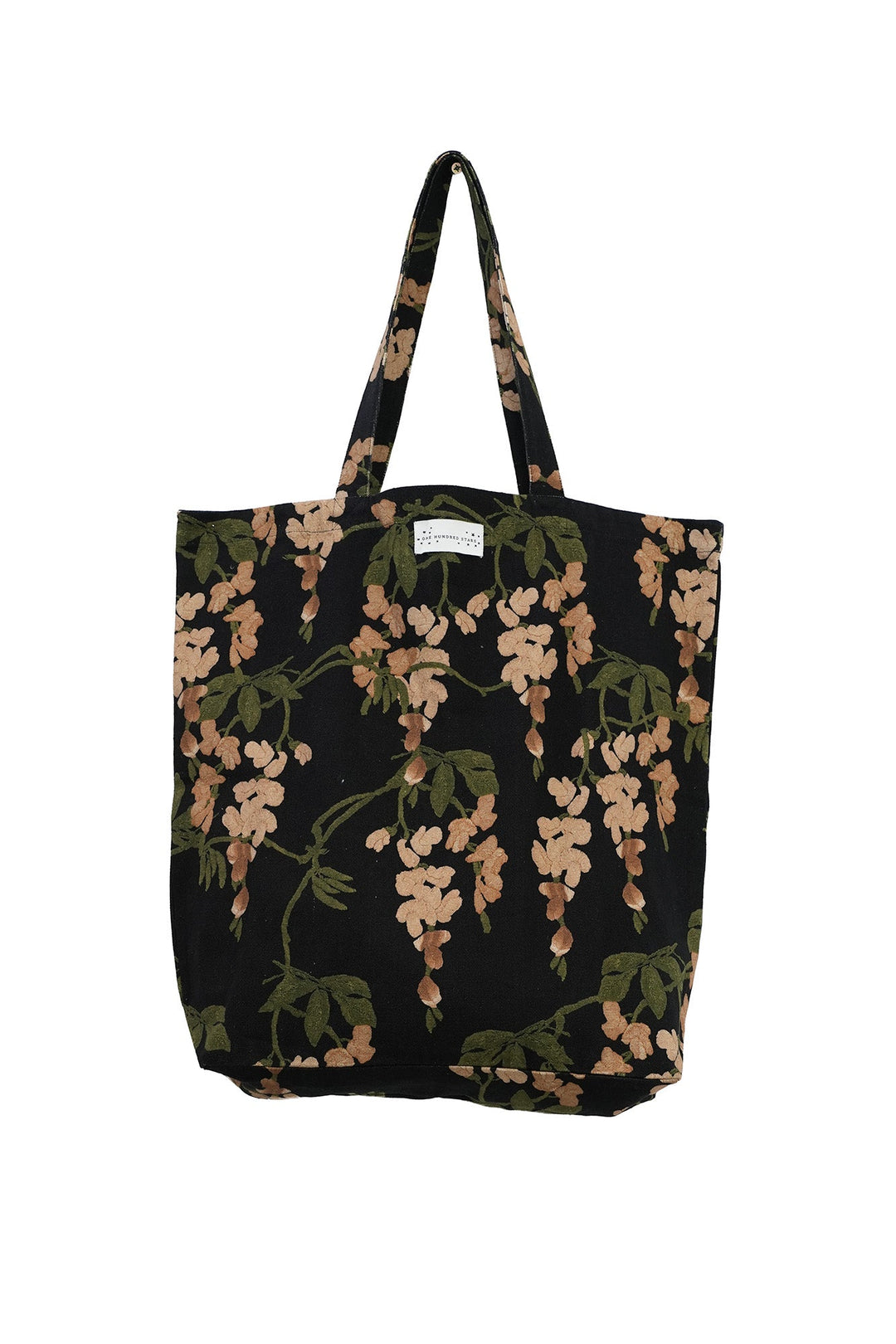 Wisteria Black Canvas Bag - One Hundred Stars
