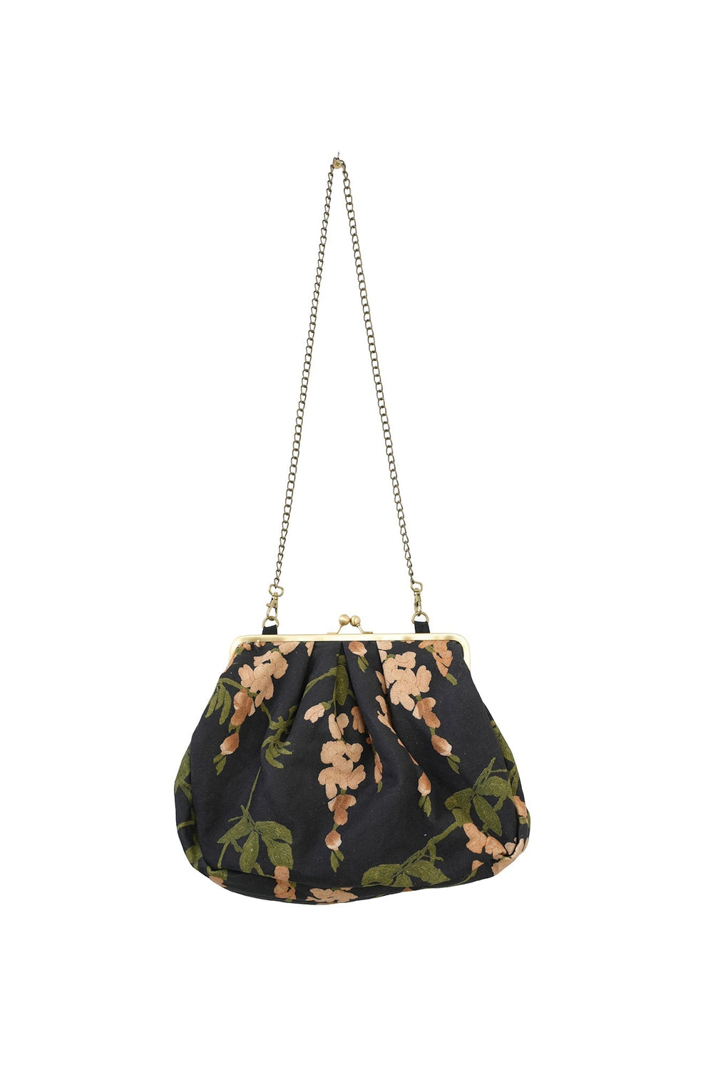 Wisteria Black Kiss Lock Clutch Bag - One Hundred Stars