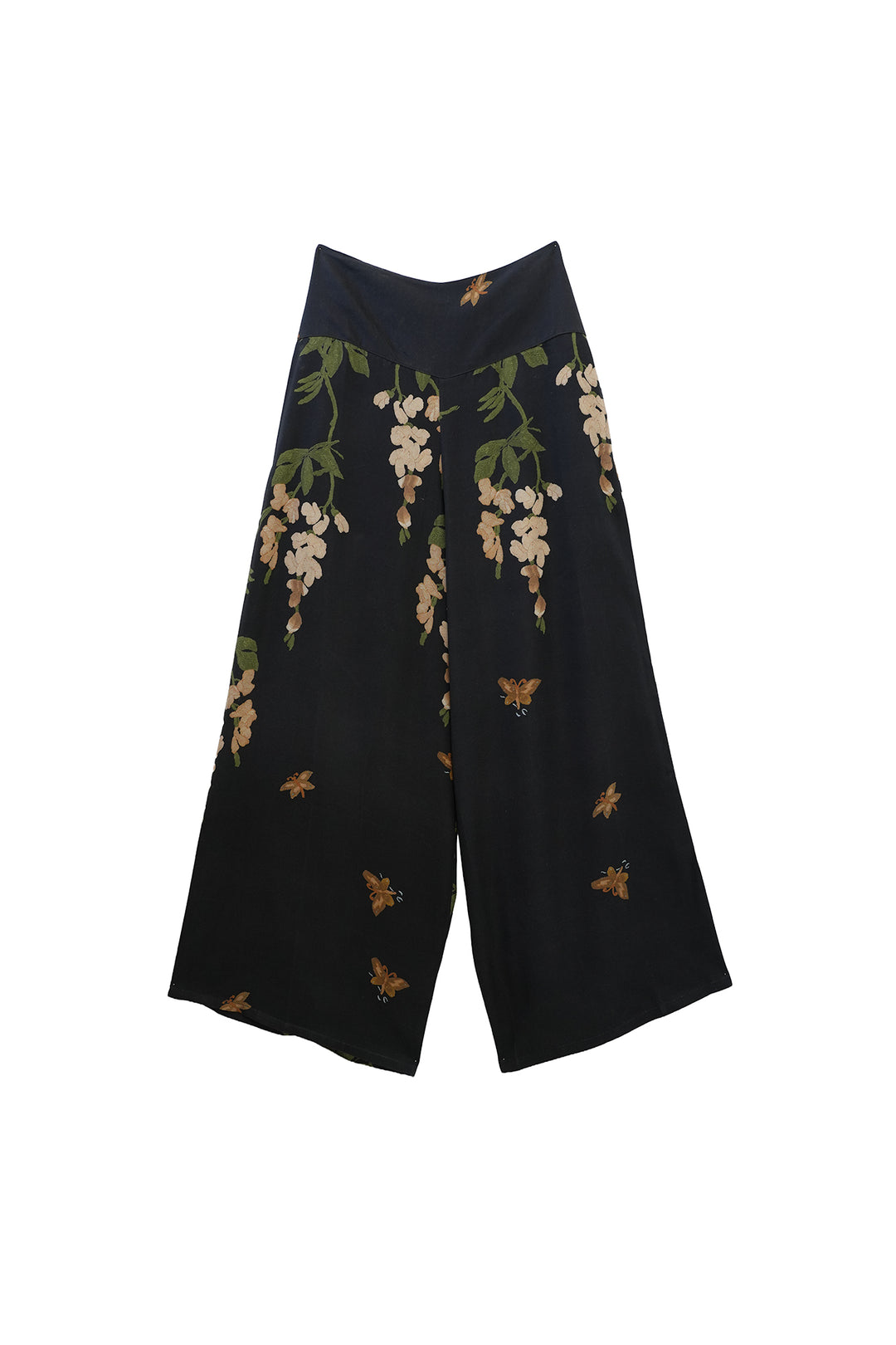 Wisteria Black Palazzo Pants - One Hundred Stars