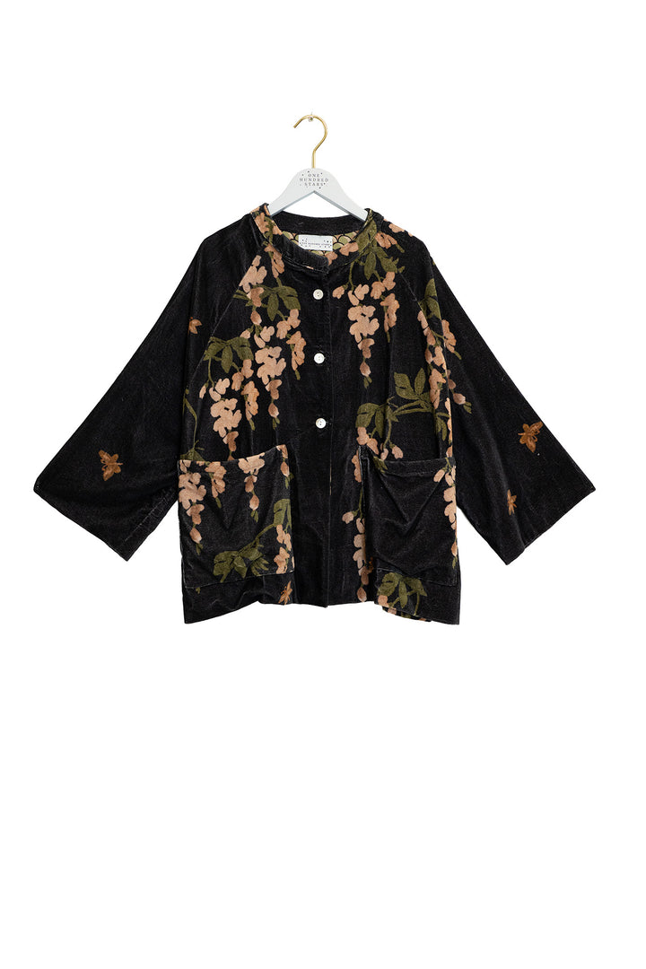 Wisteria Black Velvet Jacket - One Hundred Stars