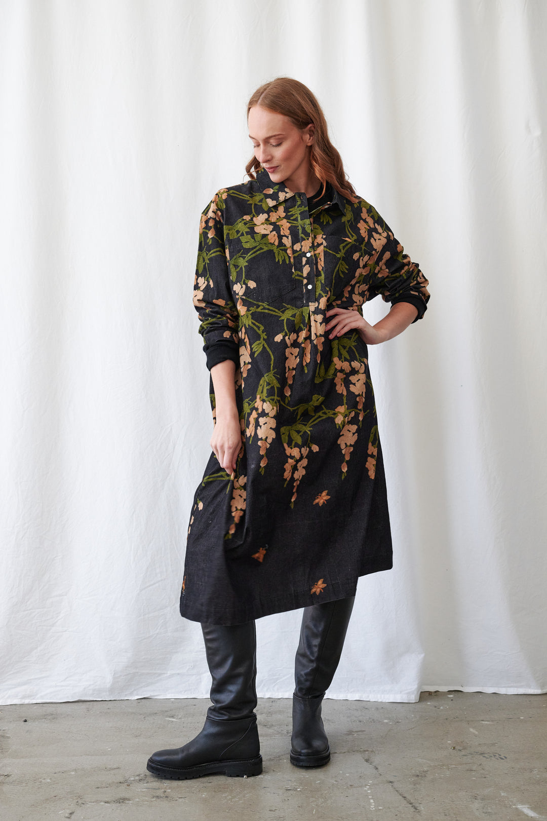 Wisteria Black Pocket Dress - One Hundred Stars