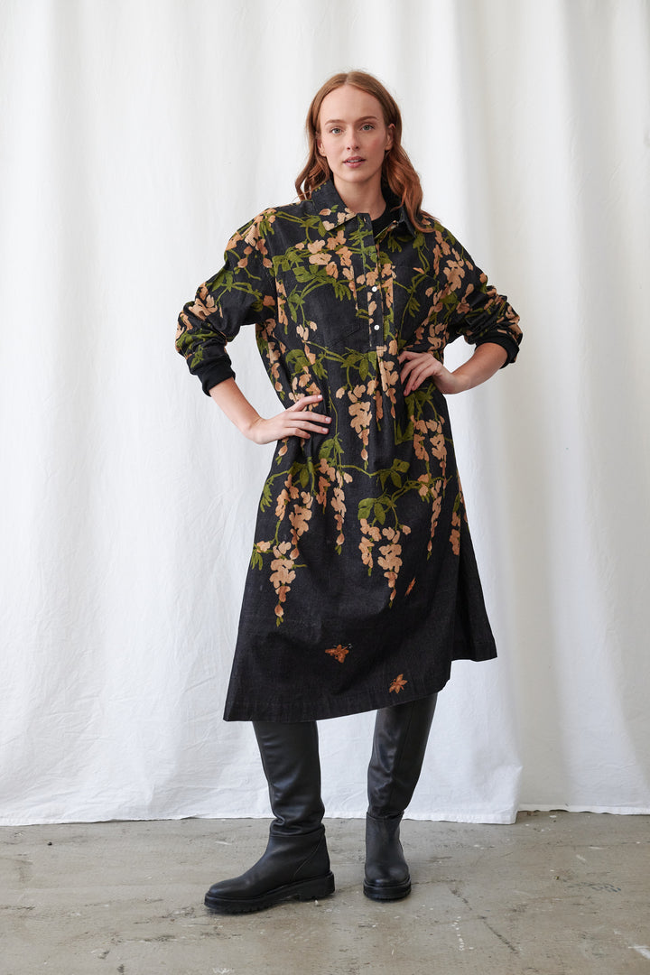 Wisteria Black Pocket Dress - One Hundred Stars
