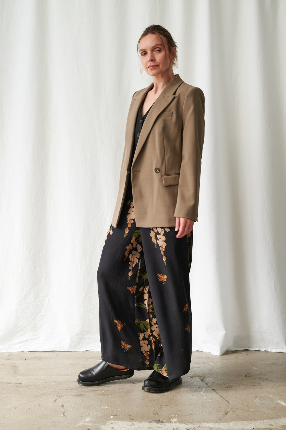Wisteria Black Palazzo Pants - One Hundred Stars
