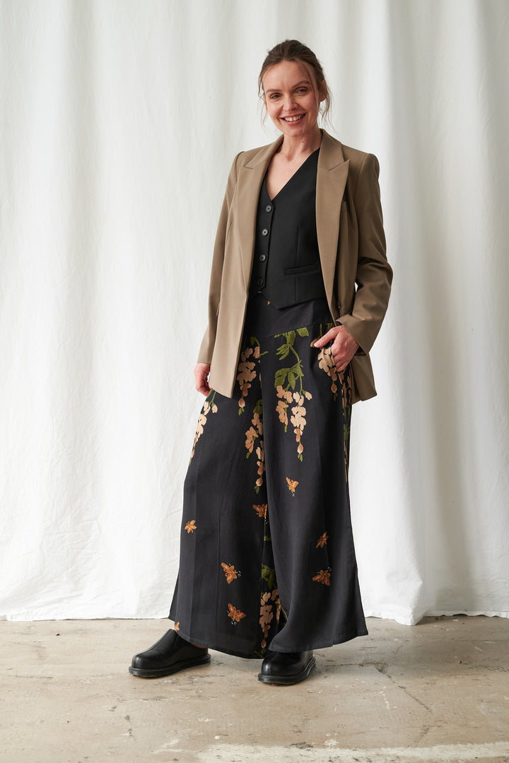Wisteria Black Palazzo Pants - One Hundred Stars