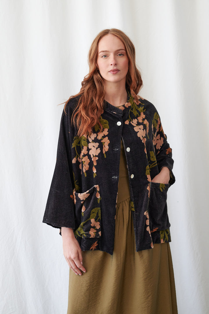 Wisteria Black Velvet Jacket - One Hundred Stars