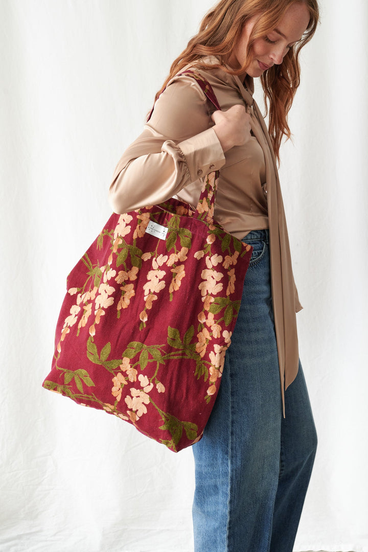 Wisteria Plum Canvas Bag - One Hundred Stars