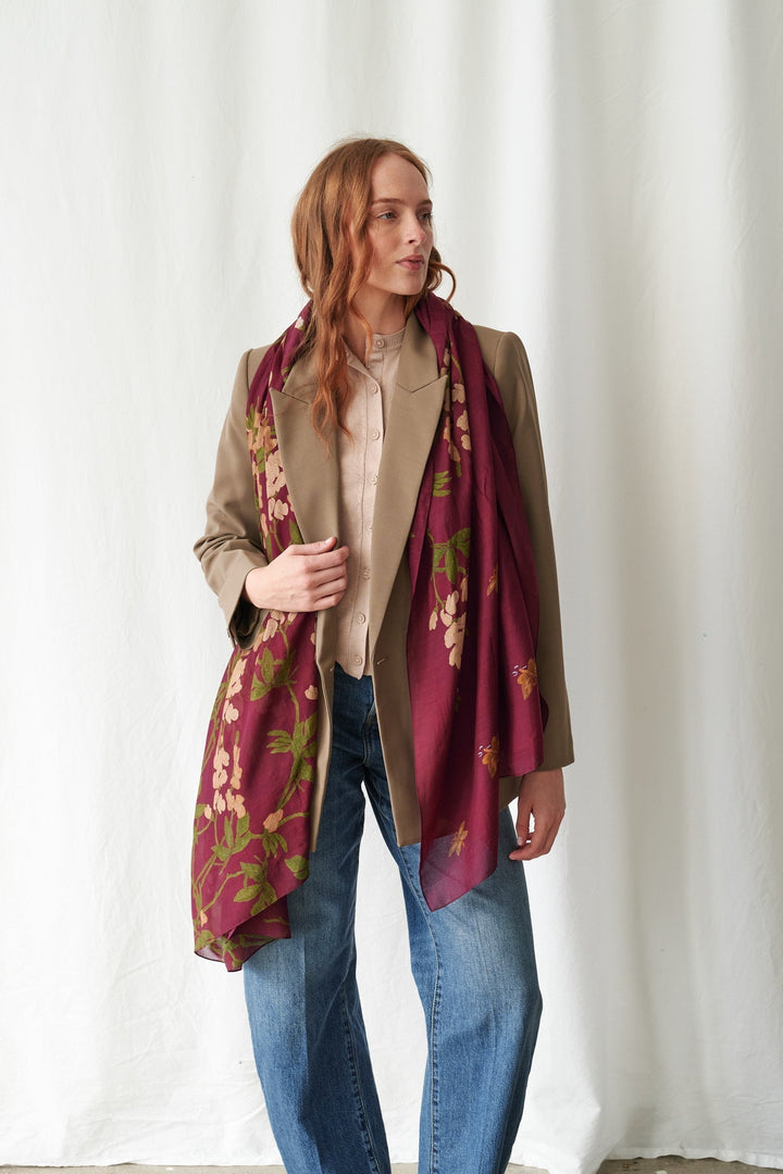 Wisteria Plum Scarf - One Hundred Stars