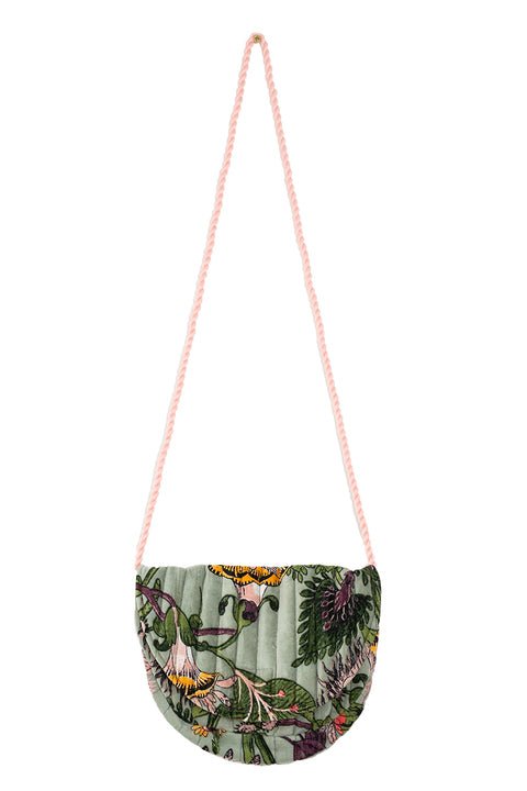 Eccentric Blooms Putty Velvet Evening Bag - One Hundred Stars
